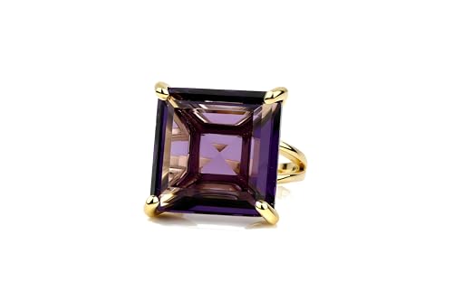 Bague améthyste or rose pour fêtes et port décontracté