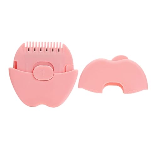 TOYZFRIENDY Peigne Tondeuse Double Lame Sécurisée pour Garçon Fille Coupe Fourches Portable Forme Pomme Outil pour Coiffure et Entretien Cheveux Garçon Fille Rose