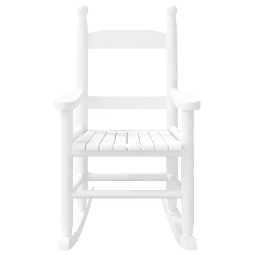 Miniatura 4 de Vidaxl Mecedora Para Niños De Madera Maciza De Álamo Blanca - Exterior Y Jardín - Pequeña