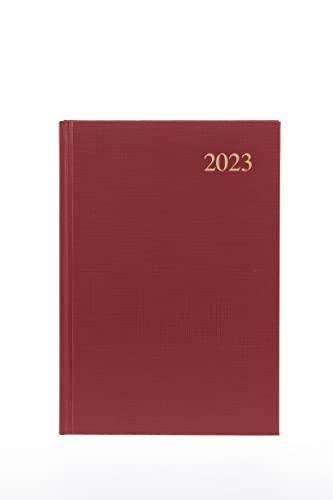 Collins Essential A5 Day to Page 2023 Diary - Maroon - Calendar Year Weekly Diary, Journal and Planner for business, office and personal