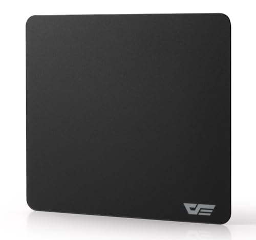 darkFlash Glass Mouse Pad 11.8×10.2 Inch Ultra-Smooth Tempered Surface Precision Tracking Anti-Slip Rubber Base Durable Etched Finish Ideal for Gaming & Work 300×260 mm (DMP300 Black)