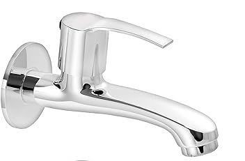 Alturas Step Brass Long Body Bib Cock Tap with Wall Flange- Set of 1