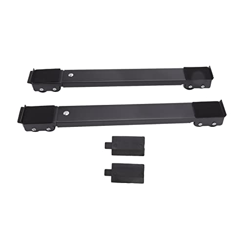 2 Sets Mobile Roller Bracket Furniture Raised Base Heavy Duty Extendable Appliance Rollers for Washing Machines Dishwashers(Black)