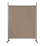 QUICK STAR Paravent Outdoor Wetterfest 150 x 190 cm Beige | Raumteiler Stellwand Innen | Garten & Balkon Sichtschutz Blickdicht