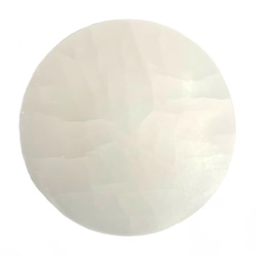 Plato Circular de Selenita 6 pulg Hecho a mano miniatura 1