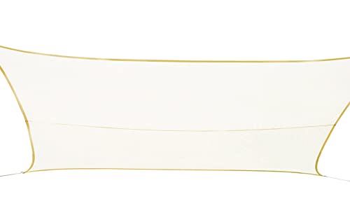 Voile d'ombrage rectangulaire 3x4m polyester crème contre la chaleur du soleil