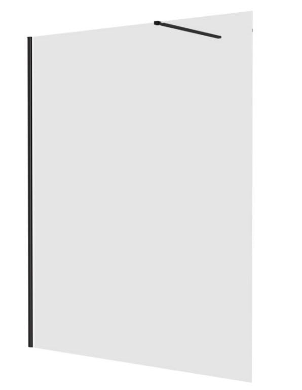 GALYON IMEX Mampara Fija de Ducha - SCREEN PRO Panel de Ducha con Vidrio Templado, Perfil de Aluminio, Barra de Soporte y Sellado EVA, Instalación de Pared, Diseño Moderno. (NEGRO MATE, 50 CM)