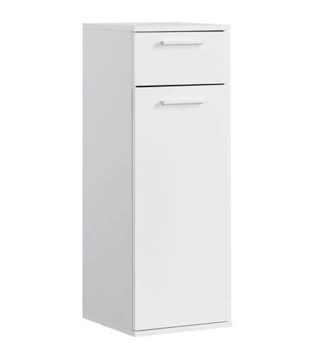 mokebo® Badezimmerschrank 'Der Matrose' (91x33x34 cm) Bad-Beistellschrank schmal oder Badschrank, auch als Nischenschrank oder Midischrank fürs Bad aus Holz in Weiß (auch als Set)
