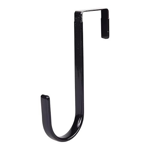 Kryoflare Black Wreath Hanger for Front Door, Metal Wreath Hooks Holder Over The Door Wreath Hanger for Hanging Christmas Decorations Decor