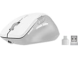 Speedlink Libera Silent Mouse - Bluetooth Maus, leises Klicken, Akku wiederaufladbar, Daumen Scrollrad, 1 Bluetooth Profil, 1x USB-A & 1x USB-C 2.4GHz Profil, 3200 DPI, ergonomisch, weiß