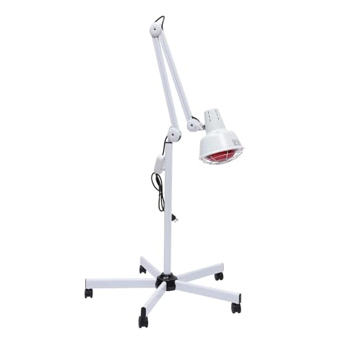 panfudongk Floor Standing Infrared Physio Lamp 275W Heat Therapy Red Light Lamp with Adjustable Height Flexible Arm for Home Clinic Pain Relief Localized Heating Blood Circulation Improvement