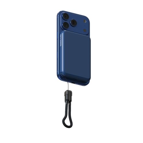 Image of Phonokart ARC 10000mAh Slim Magnetic Wireless Powerbank, Perfect for iPhone 17,16,15,14,13,12 with Detachable Type c Cable and 20W Fast Wired Charging-Charges iPhone 50% in 30 mins(Blue)