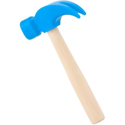 Fowecelt Wooden Hammer Toys Simulation Hammers Maintenance Tools Educational Toys for Kids Birthday Party Games Supplies (Blue) Cover