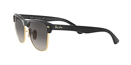 Image of Ray-Ban RB4175 Clubmaster Oversized Square Sunglasses for Men for Women | In Black On Gold. Lightweight durable frame.