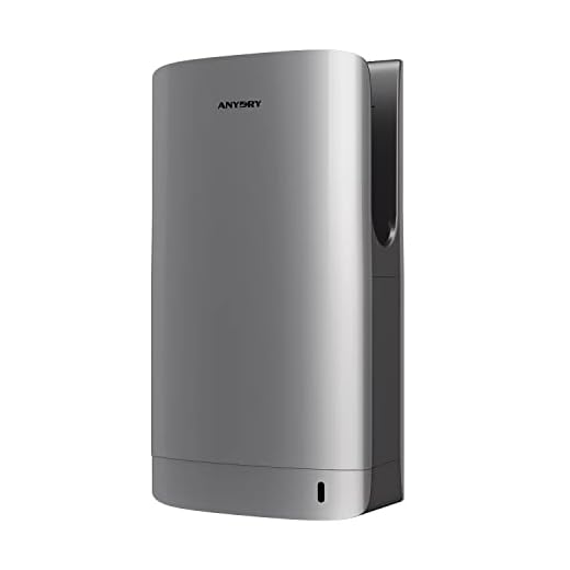 anydry 2065 Asciugamani, Asciugamani Elettrico Commerciale, Asciugamani Professionale, Super Potente, 7-10 Secondi di Asciugatura, 1400-1750 Watt (Argento)