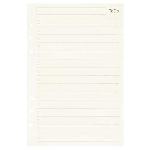 Image of Zelten Loose Leaf Punched Paper Refills Paper for 6 Hole Binder Personal Organizer Diary Notebook Refillable Planner (Todo,A5 /6 Hole)