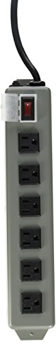 Tripp Lite Ul24Ra-15 Waber Industrial Power Strip 6 Right-Angle Outlets 15' Cord, Locking Switch Cover Black #TOP9