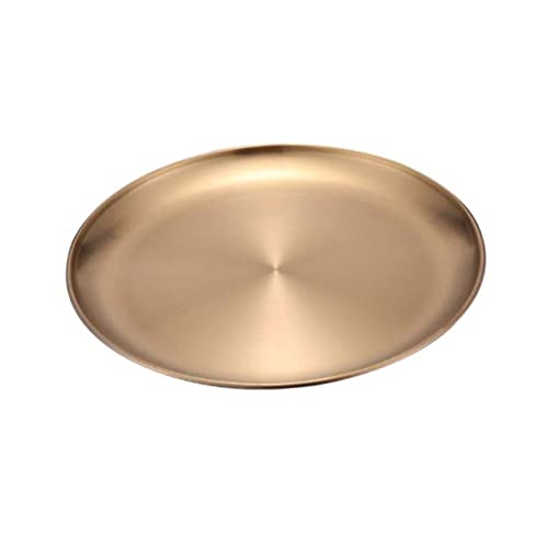 CONGARTENO 1pc Golden Stainless Steel Food Serving Plate Elegant Kitchen Gadget for Home Use for Desserts Snacks and Appetizers at Parties and Gatherings