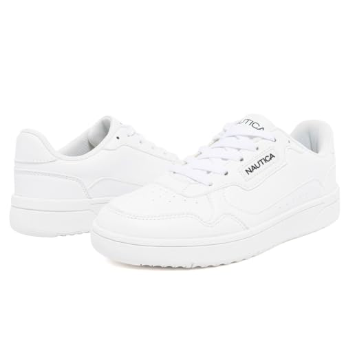 Image of Nautica Women's Court Sneaker - Casual Fashion Lace-Up Low Top Walking Shoes with Comfort Cushion Footbed, Lightweight Everyday Tennis Sneakers