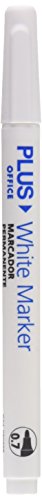 Plus Office White Marker - Marcador permanente, 12 unidades, blanco