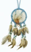 Mini Dreamcatcher with Fake Fur, Beads & Feathers (Random Color), 11-inch