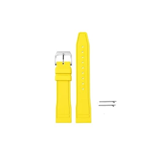 [X] \tgo[VREHb`Xgbv 20mm 21mm 22mm Fit For IWC pCbgohp NCbN[X Y fB[X X|[c h xg uXbg(Yellow,21mm)