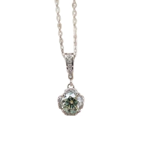 Collier en argent moissanite bleu idéal pour un cadeau d'anniversaire mémorable