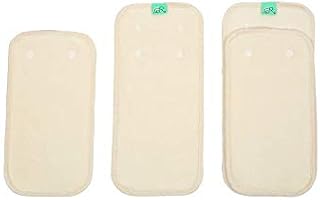 TotsBots Reusable Nappy - Bamboozle Day or Night Absorbent Cloth Pads - Made in UK - One Size Fits Baby to Toddler, Natural