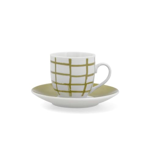 Quid Kansas Set 6 Tazas Con Plato Porcelana Apto Microondas