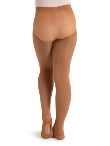 Capezio Girls' Ultra Soft Self Knit Waistband Tight,Toasted Almond, One Size (8-12)3