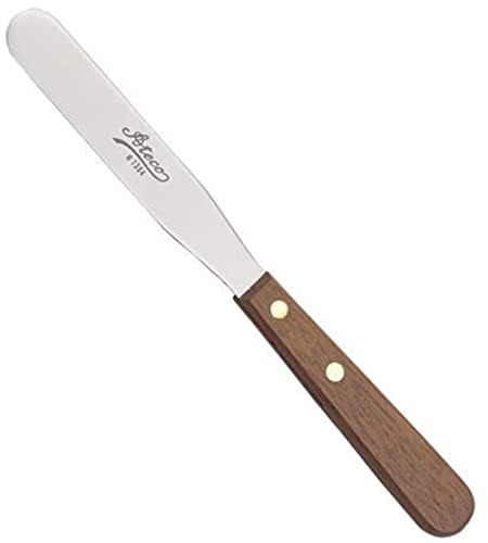 Image of Ateco Small S /S 4-1 /4 inch Spatula w / Wood Handle