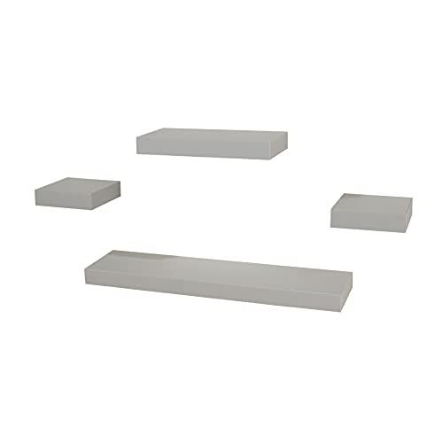 Core Products, Hudson - Estantería de Pared Estrecha (4 Piezas), Color Gris Claro Cover