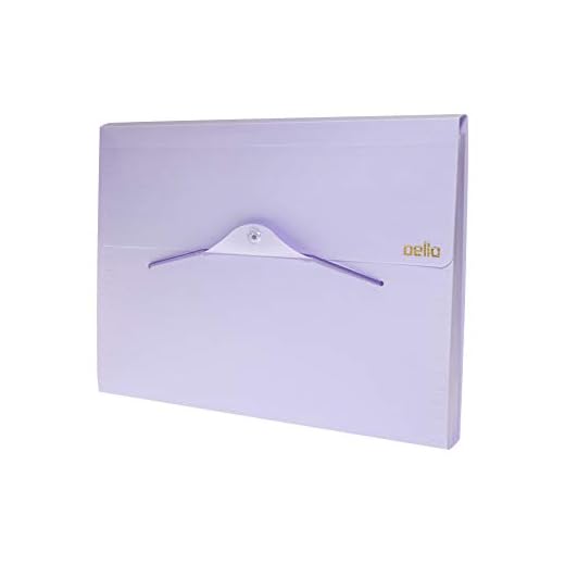 Pasta sanfonada A4 com 12 divisórias Linho serena Lilás pastel 6096.lp Dello