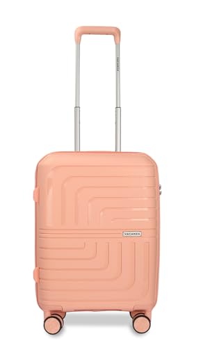 Image of 3G Vacanza Paris Series Polypropylene Unbreakable Hard-Sided Luggage Cabin SizeTrolley Bag | Pink 55 cms