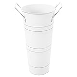 DIYEAH Cubo de Flores de Hierro Vintage con Asas Maceta Multiusos para Jardín y Balcón Soporte Retro para Plantas y Decoración Interior