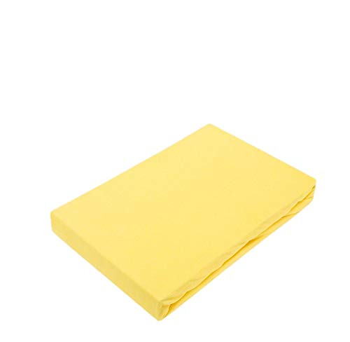 EXKLUSIV HEIMTEXTIL Jersey Spannbettlaken für Wasserbetten Rundumgummizug 200 x 220 cm Gelb