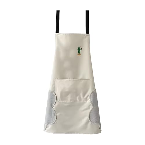 Image of Kraptick Kitchen Apron - Comfortable Cooking Waterproof Apron for Men and Women With Pocket and Side Coral Velvet for Wiping
