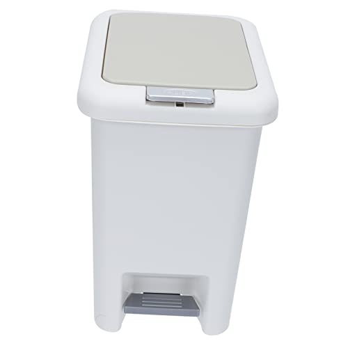 Caneca de basura de plástico con pedal color blanco