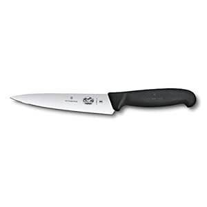 Victorinox Swiss Army 5.2003.15-X8 Fibrox Straight Chef’s Knife Black 6 in