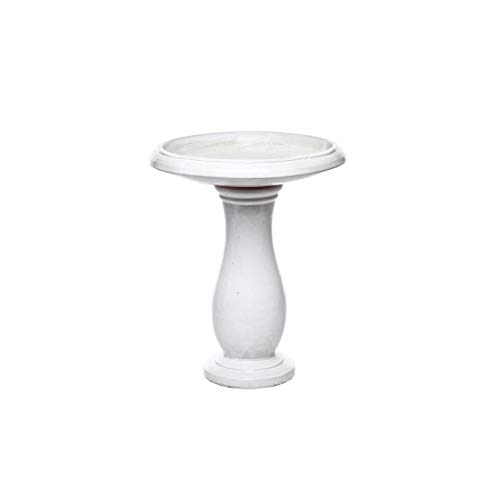 Alfresco Home Mayorca 2-Piece Hand-Made Ceramic Outdoor Bird Bath In White #TOP13