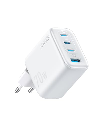 Anker Caricatore iphone 70W, Alimentatore 4 Porte con Ricarica Ultrarapida