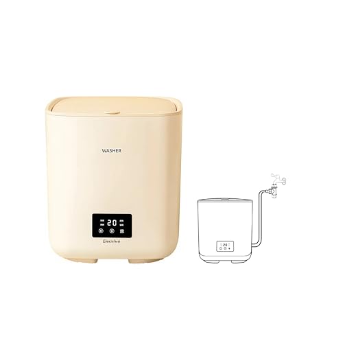 Fully Automatic Smart Washing Machine with Integrated Washing and Spin, Portable for Dormitory and Travel, Mini Underwear and Socks Washing (khaki)