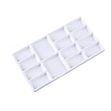 Vagocom 14-Well Rectangle Ceramic Paint Palette,7.5 Inches / 19cm Porcelain Watercolor Palette for Acrylic Oil Painting and Watercolor Gouache