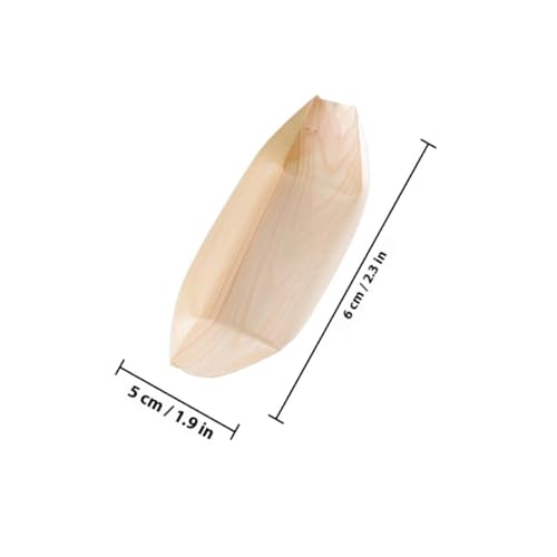 Platos desechables Zerodeko forma bote de madera 100 pcs miniatura 2