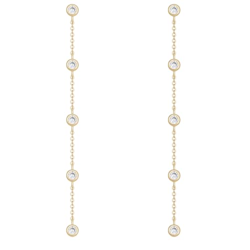 Dainty Pearl Drop Earrings | 18K Gold | 5 Pearl Droplet Earrings | Handmade Women's Drop & Linear Pearl Earrings