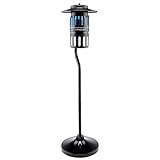 Dynatrap Smokeless Durable All Weather Whisper Quiet 1/2 Acre Coverage Flying Insect Trap with Pole Stand and Water Tray, Black
