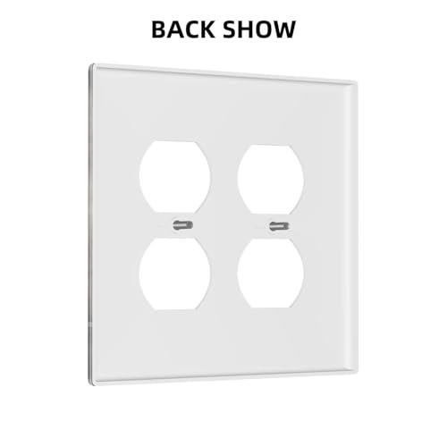 Decorative Outlet Covers Retro Brown Wood Barn Door Vintage Farmhouse 2 Gang Wall Plate Cover Double Duplex Receptacle Two Switch Light Switch Cover Plate Faceplate