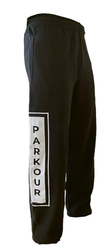 KRAP Pantalones de Parkour Slab¨ Performance – flexibles y resistentes, de mezcla de algodón, cómodos con bolsillos seguros para freerunning y entrenamiento – negro, Negro , XXS