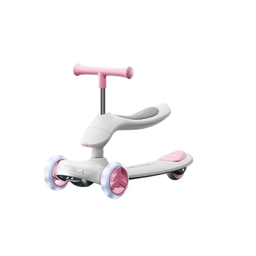 correpasillos Wiggle Patinete Plegable for niños, Patinete de Equilibrio con cojín de Asiento, Manillar de Altura Ajustable Triciclo(Rose)
