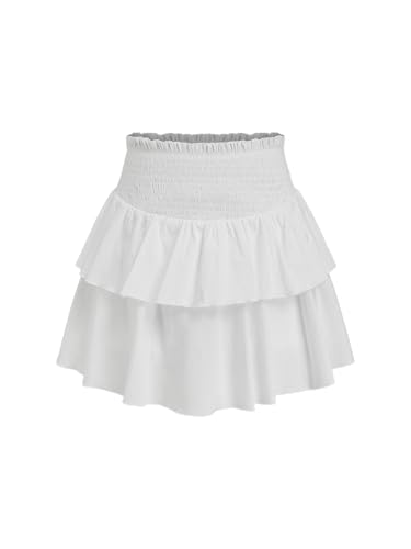 CIDER Mini Two Layer Ruffle Tiered for Women High Waist Skirt